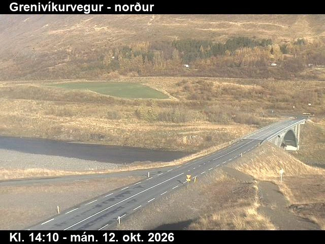 Road camera, road 83, looking north, Grenivikurvegur, North