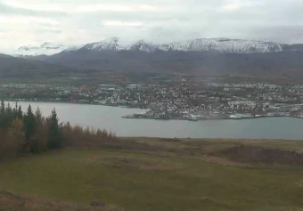 View across Eyjafjörður from Vaðlaheiði, Akureyri, Northeast