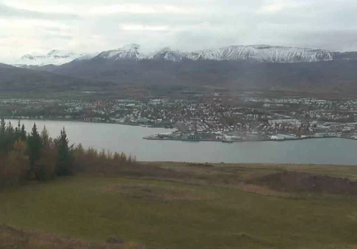 View across Eyjafjörður from Vaðlaheiði, Akureyri, Northeast