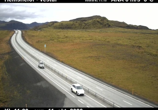 Road camera, road 1, looking west, Hellisheidi, Southwest
