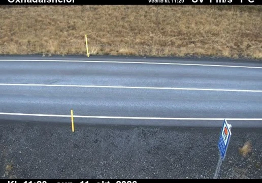 Road camera, road 1, road surface, Oxnadalsheidi, North