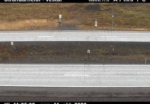 Road camera, road 41, road surface, looking west, Strandarheidi, Southwest
