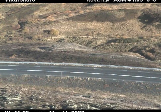 Road camera, road 84, road surface, Vikurskard, North