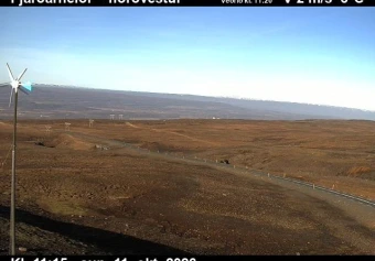 Road camera, road 93, looking north-west, Fjardarheidi, East