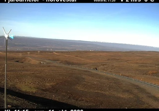 Road camera, road 93, looking north-west, Fjardarheidi, East