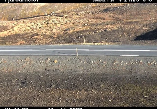 Road camera, road 93, road surface, Fjardarheidi, East