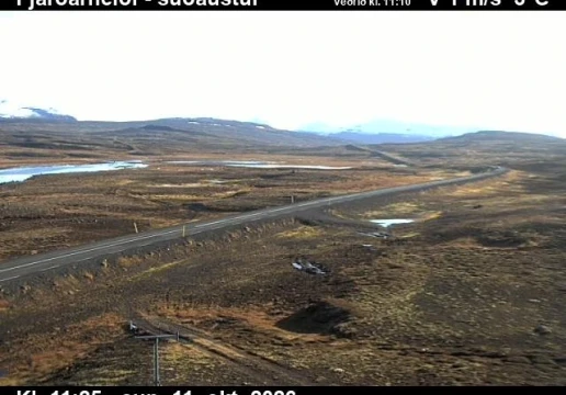 Road camera, road 93, looking south-east, Fjardarheidi, East