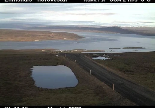 Road camera, road 68, looking north-west, Ennishals, Westfjords