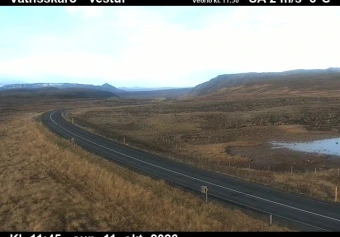 Road camera, road 1, looking west, Vatnsskard, North