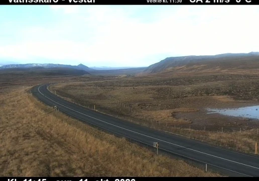 Road camera, road 1, looking west, Vatnsskard, North