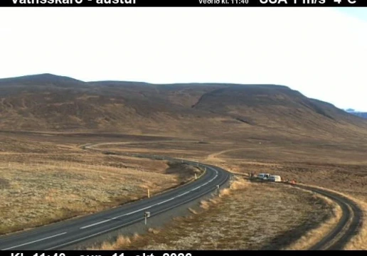Road camera, road 1, looking east, Vatnsskard, North