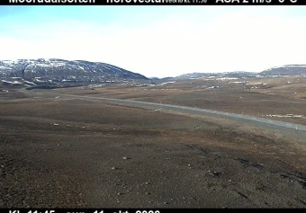 Road camera, road 1, looking north-west, Modrudalsoraefi, Northeast