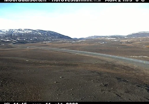 Road camera, road 1, looking north-west, Modrudalsoraefi, Northeast