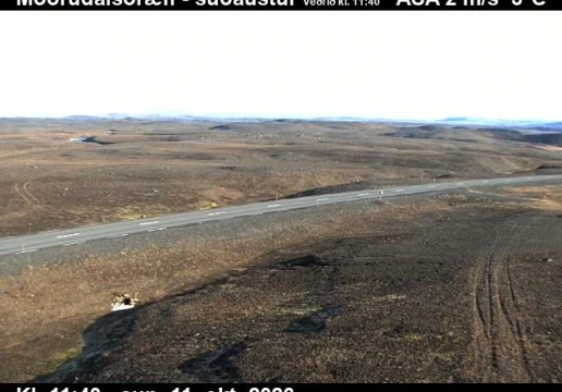 Road camera, road 1, looking south-east, Modrudalsoraefi, Northeast