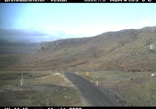 Road camera, road 95, looking west, Breiddalsheidi, East