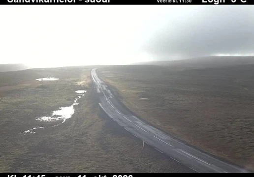 Road camera, road 85, looking south, Sandvikurheidi, East