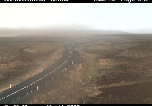 Road camera, road 85, looking north, Sandvikurheidi, East