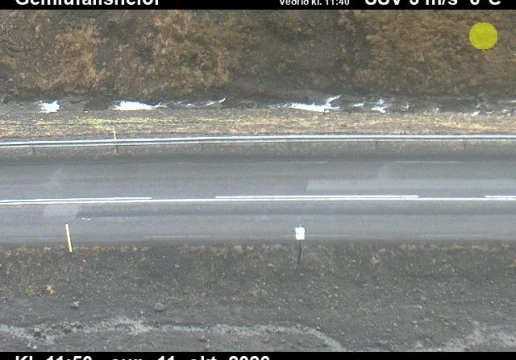 Road camera, road 60, road surface, Gemlufallsheidi, Westfjords