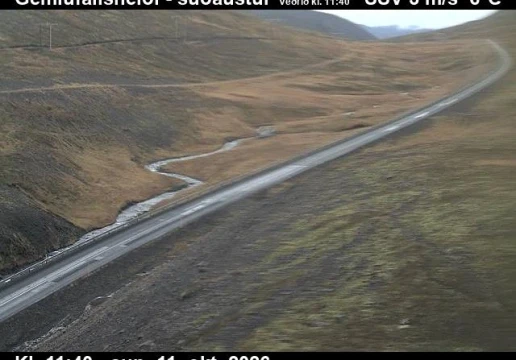 Road camera, road 60, looking south-east, Gemlufallsheidi, Westfjords