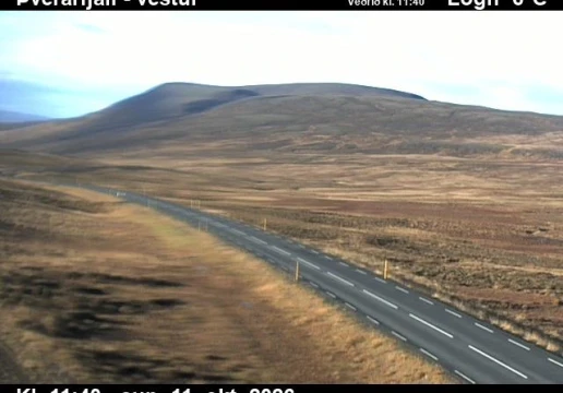 Road camera, road 744, looking west, Thverarfjall, North