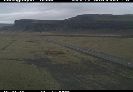 Road camera, road 1, looking west, Lomagnupur, South