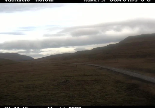 Road camera, road 56, looking north, Vatnaleid, West