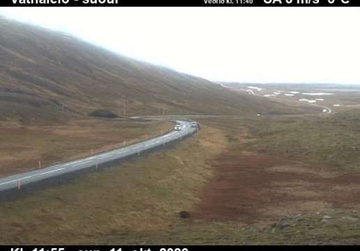 Road camera, road 56, looking south, Vatnaleid, West