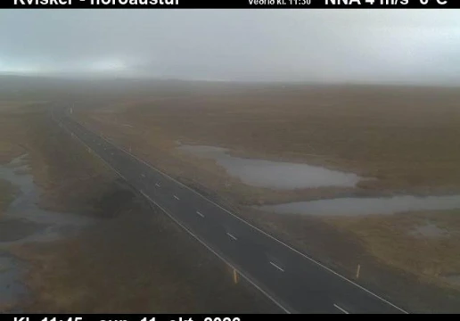 Road camera, road 1, looking north-east, Kvisker, Southeast