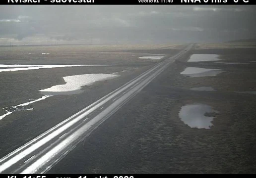 Road camera, road 1, looking south-west, Kvisker, Southeast
