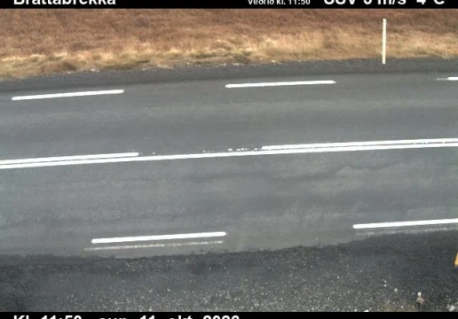 Road camera, road 60, road surface, Brattabrekka, West