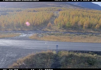 Road camera, road 82, road surface, Hamundarstadahals, North
