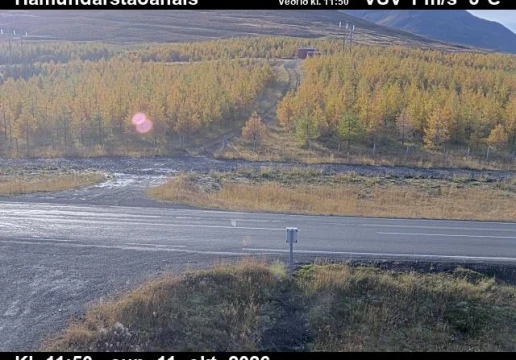 Road camera, road 82, road surface, Hamundarstadahals, North