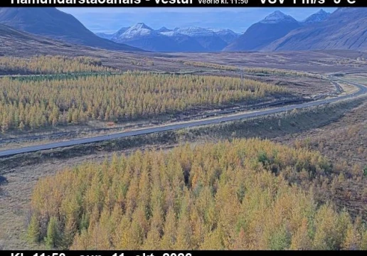 Road camera, road 82, looking west, Hamundarstadahals, North