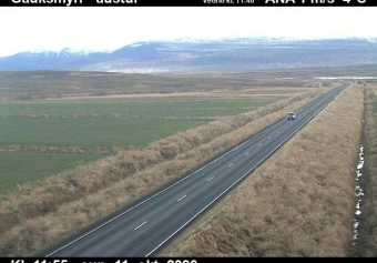 Road camera, road 1, looking east, Gauksmyri, North
