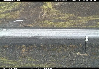 Road camera, road 63, road surface, Miklidalur, Westfjords