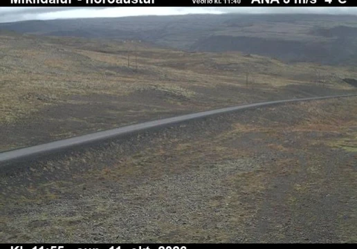 Road camera, road 63, looking north-east, Miklidalur, Westfjords