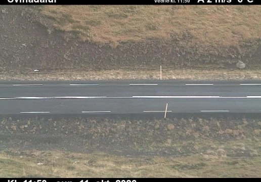 Road camera, road 60, road surface, Svinadalur, West