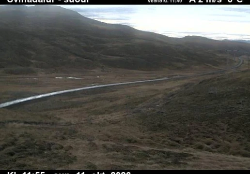 Road camera, road 60, looking south, Svinadalur, West