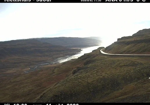 Road camera, road 60, looking south, Klettshals, Westfjords