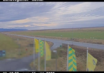 Road camera, road 1, towards Hella, Landvegamot, South