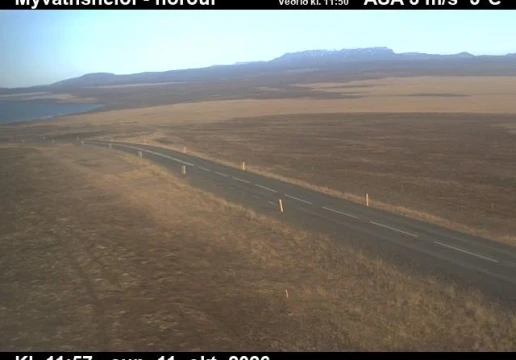 Road camera, road 1, looking north, Myvatnsheidi, Northeast