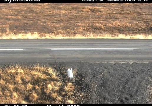 Road camera, road 1, road surface, Myvatnsheidi, Northeast