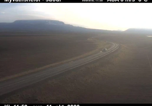Road camera, road 1, looking south, Myvatnsheidi, Northeast