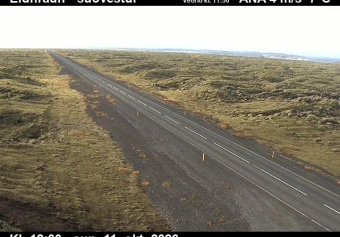 Road camera, road 1, looking south-west, Eldhraun, South