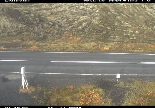 Road camera, road 1, road surface, Eldhraun, South