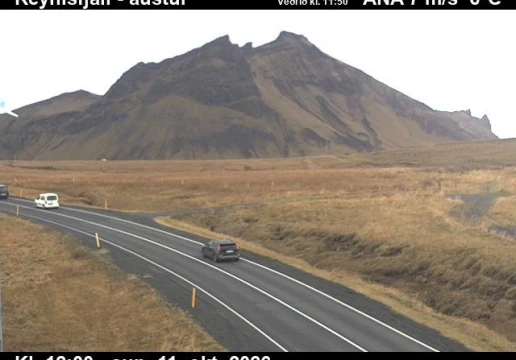 Road camera, road 1, looking east, Reynisfjall, South