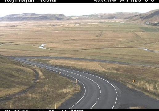 Road camera, road 1, looking west, Reynisfjall, South