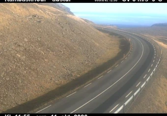 Road camera, road 1, looking east, Kambaskridur, East