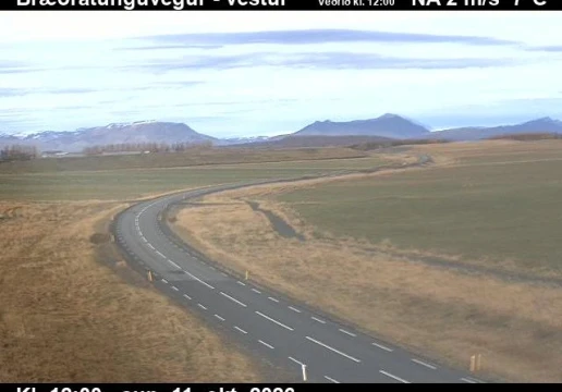 Road camera, road 359, towards Braedratunga, Braedratunguvegur, South