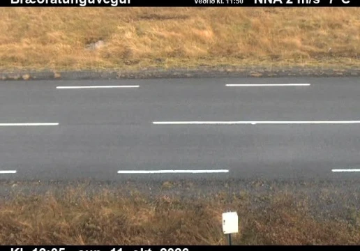 Road camera, road 359, road surface, Braedratunguvegur, South